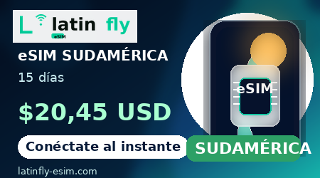 eSIM Sudamérica 15 días por solo $20,45 USD